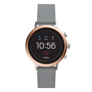 FOSSIL Smartwatch Gen 4 Ροζ Χρυσαφί με γκρι λουράκι σιλικόνης