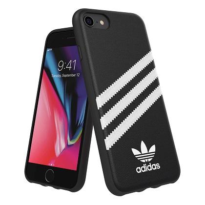 Moulded PU ADIDAS case for iPhone 6 / 6s / 7/8 / SE 2020 Black / White