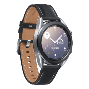 SAMSUNG Galaxy Watch 3 41mm Ασημί με μαύρο δερμάτινο λουράκι