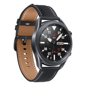 SAMSUNG Galaxy Watch 3 4G 45mm Μαύρο με δερμάτινο λουράκι