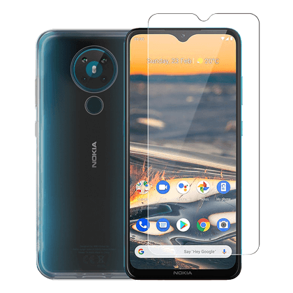 Transparent case + COSY screen protector glass for NOKIA 5.3