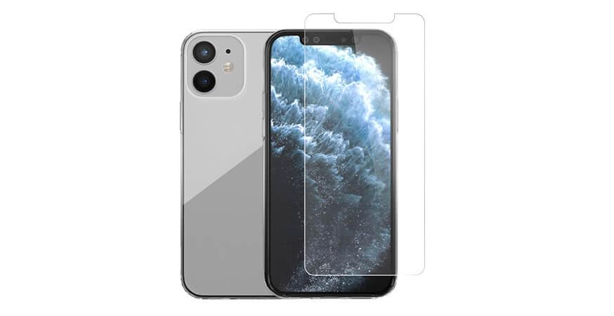 Transparent acrylic case + COSY screen protection glass for iPhone 12 mini