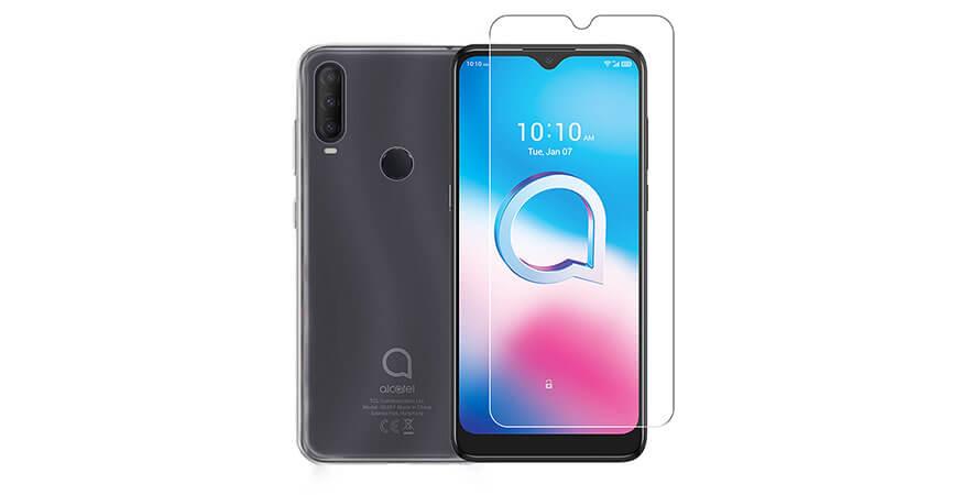  Transparent case + COSY screen protection glass for ALCATEL 1S 2020