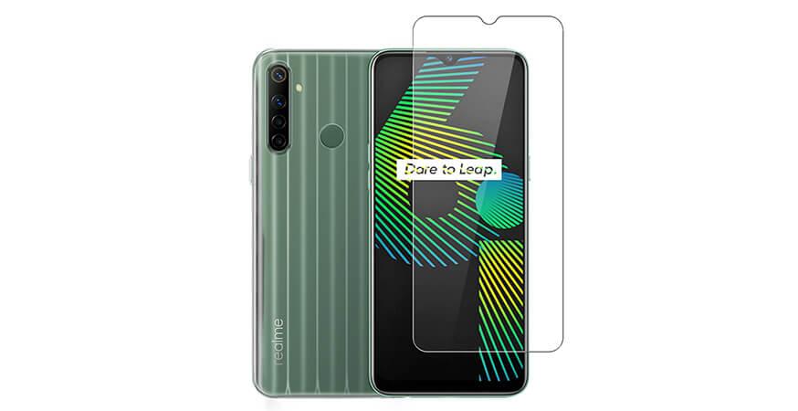 Transparent case + COSY screen protector glass for REALME 6i