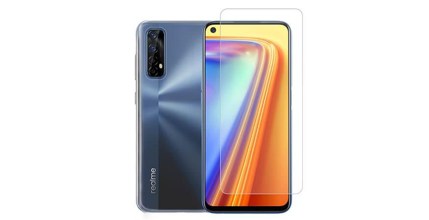 Transparent case + COSY screen protector glass for REALME 7