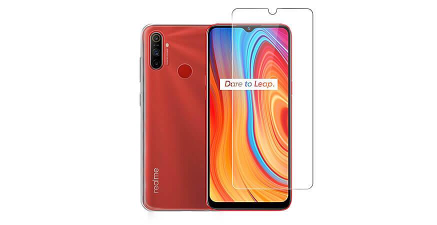  Transparent case + COSY screen protection glass for REALME C3