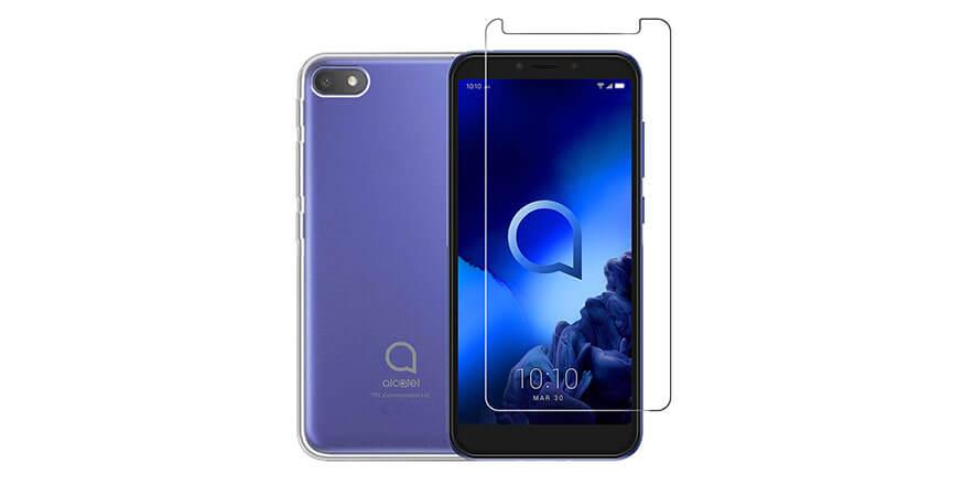  Transparent case + COSY screen protection glass for ALCATEL 1V