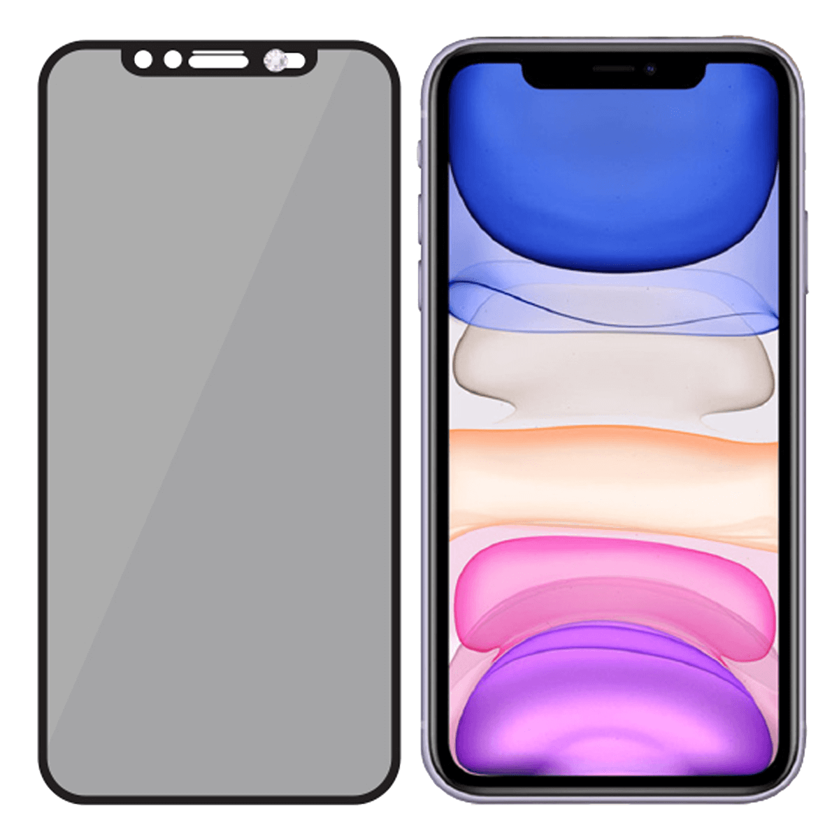 Γυαλί προστασίας οθόνης με πλαίσιο PANZERGLASS Case Friendly Privacy CamSlider Fashion Edition για τα iPhone XR/ 11