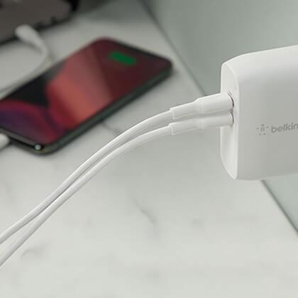  Travel charger BELKIN Boost Charge Dual Gan USB-C 68W White