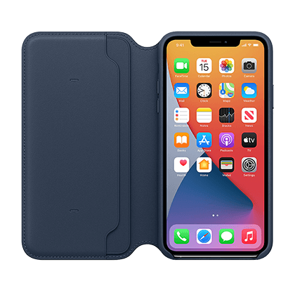 Leather case APPLE Folio iPhone 11 Pro Max Deep Sea Blue