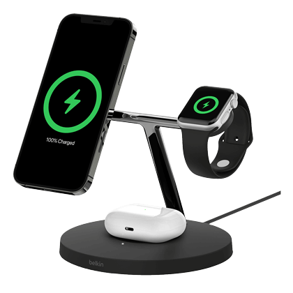 Wireless Charger BELKIN Boost Charge 3 in 1 with MagSafe Black