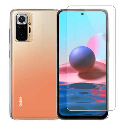 Transparent Case + COSY Screen Protector Glass for XIAOMI Redmi Note 10 Pro