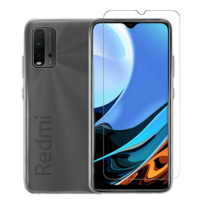 Transparent Case + COSY Screen Protector Glass for XIAOMI Redmi 9T