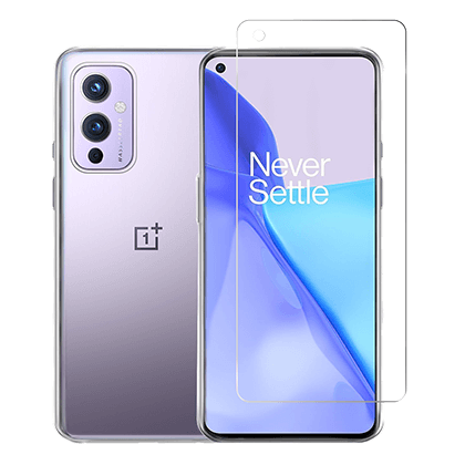 Transparent Case + COSY Screen Protector Glass for OnePlus 9