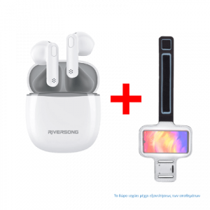 Ασύρματα Ακουστικά RIVERSONG Air X26 + Θήκη Armband για Smartphone από 5.5'' έως 6''