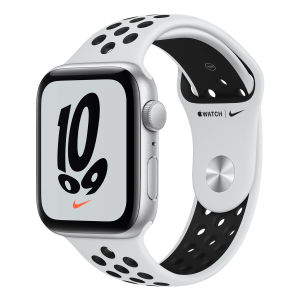 APPLE Watch Nike SE GPS 44mm Silver Aluminium με Sport Band White