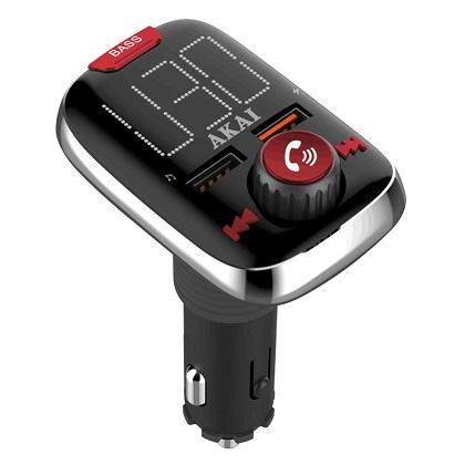  AKAI Dual Car Charger with Bluetooth FM Transmitter FMT-74BT 3.4A