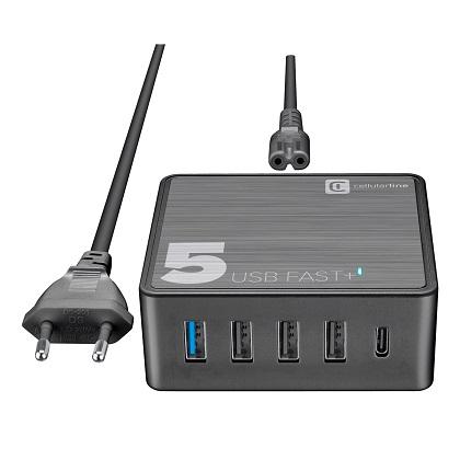 Desk Charger CELLULAR LINE Multipower 5 Fast + 60W