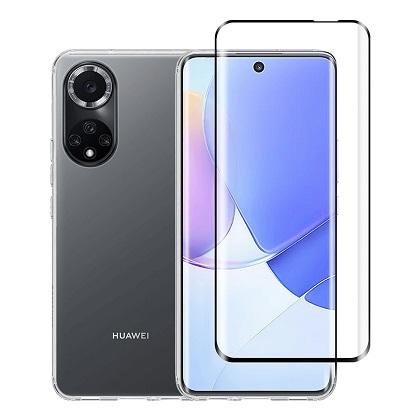 Transparent Case + Screen Protector Glass with COSY Frame for HUAWEI Nova 9