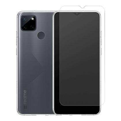 Transparent Case + COSY Screen Protector Glass for Realme C21 Y / C25 Y