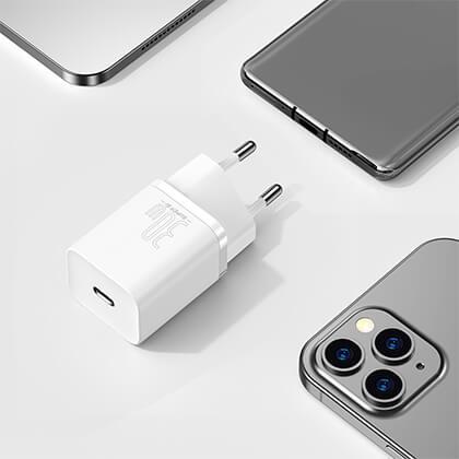 BASEUS Super Si Quick Travel Charger + USB Type-C Cable in Lightining 30W