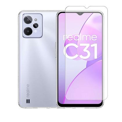 Transparent Case + COSY Screen Protector Glass for Realme C31