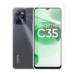 Διάφανη Θήκη + Γυαλί Προστασίας Οθόνης COSY για Realme C35