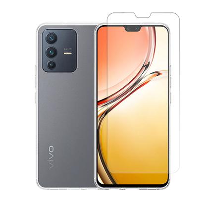Transparent Case + COSY Screen Protector Glass for VIVO V23 5G
