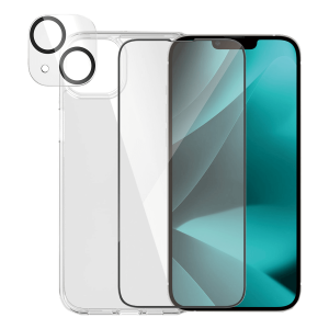 Γυαλί Προστασίας Κάμερας + Διάφανη Θήκη Hard Case + Γυαλί Προστασίας Οθόνης με Πλαίσιο για iPhone 14 Plus PANZERGLASS