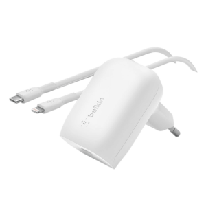 Φορτιστής Ταξιδίου BELKIN Boost Charge USB-C με PPS 30W + Καλώδιο USB Type-C σε Lightning 1 Μέτρο