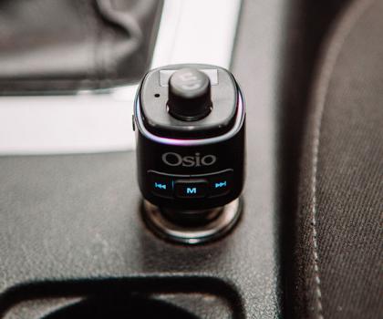 OSIO Dual Car Charger with Bluetooth FM Transmitter OFT-4240BT