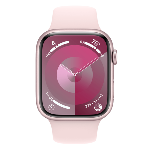APPLE Watch Series 9 GPS 45mm Pink Aluminium Case με Light Pink Sport Band Medium/ Large Smartwatch