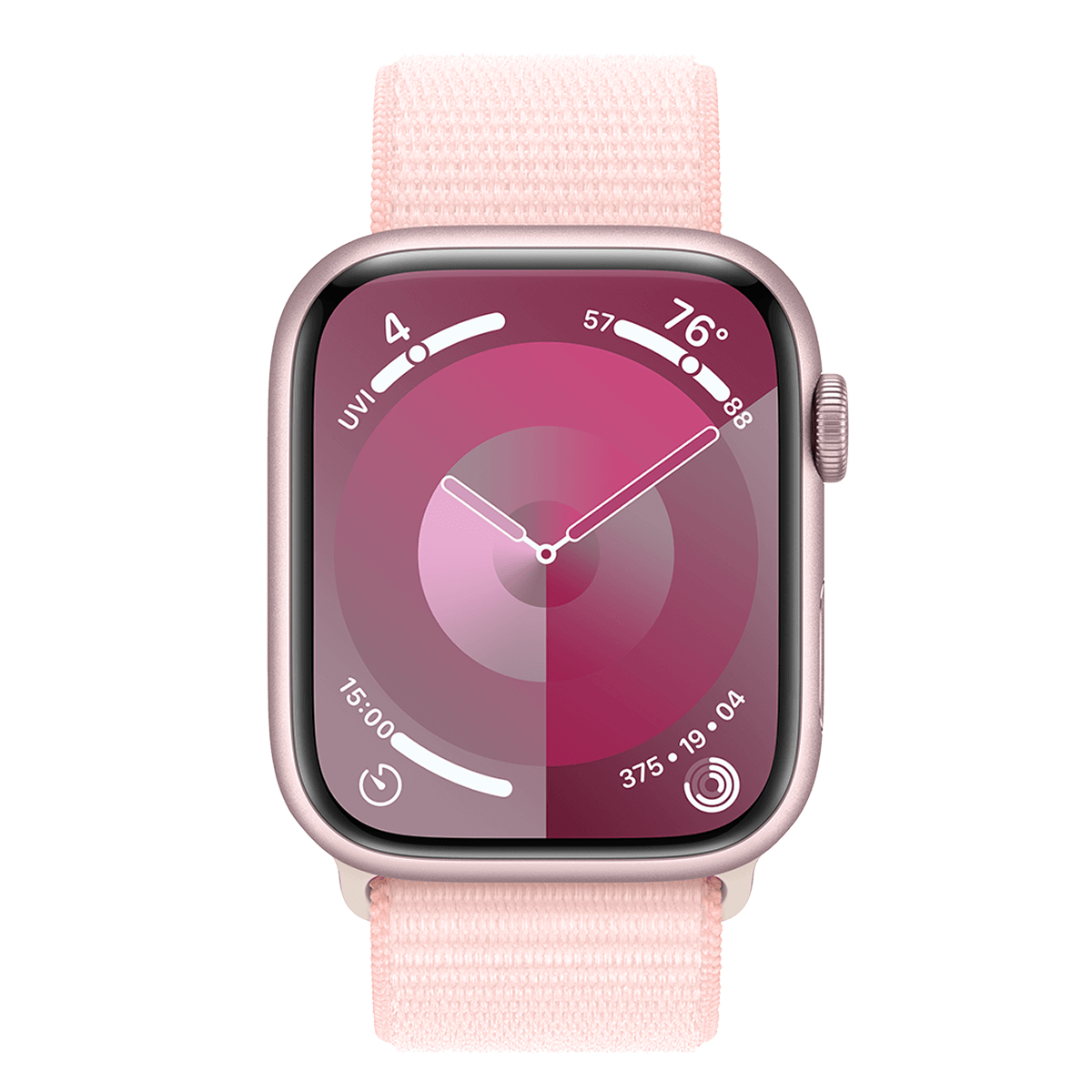 APPLE Watch Series 9 GPS 41mm Pink Aluminium Case με Light Pink Sport Loop Smartwatch