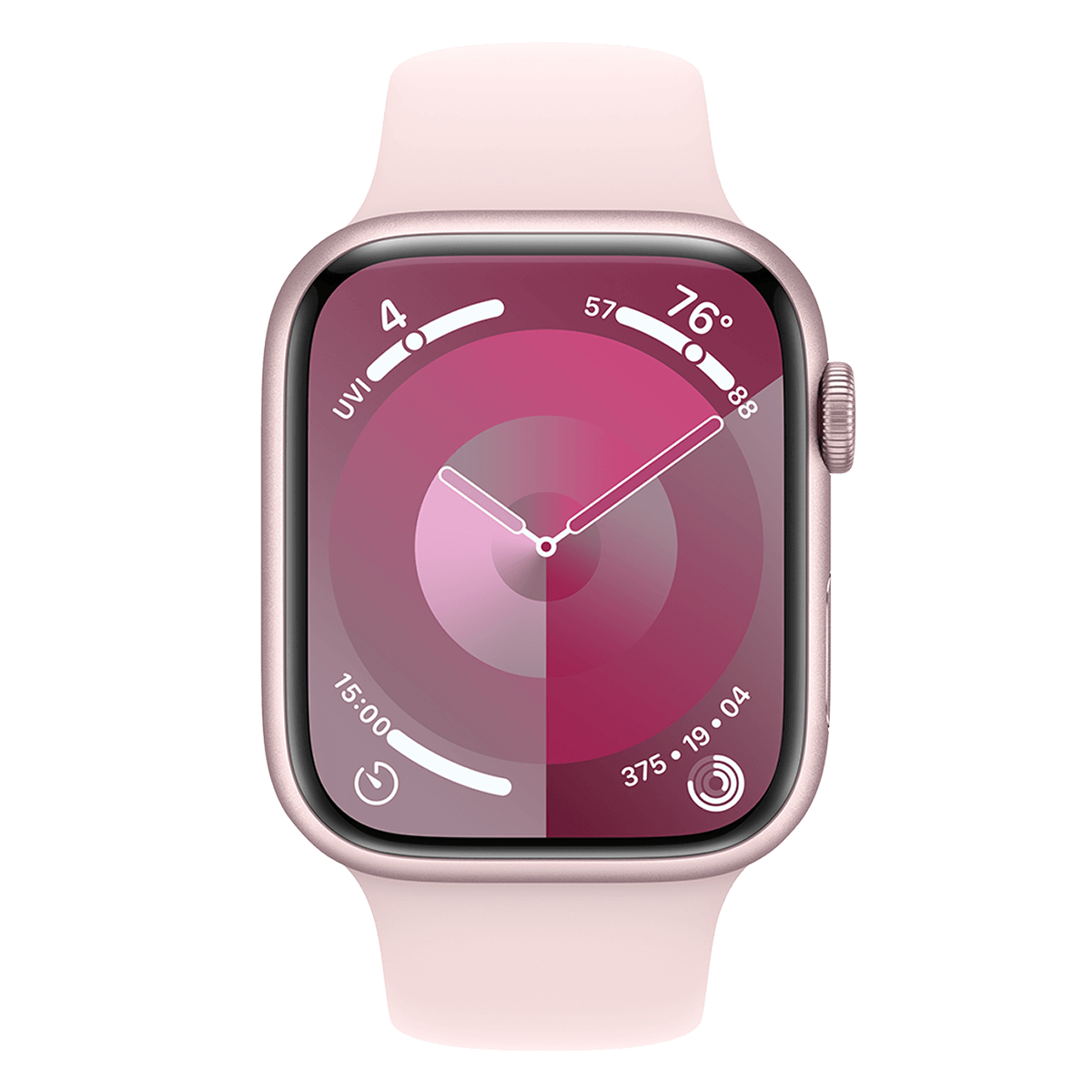 APPLE Watch Series 9 GPS 41mm Pink Aluminium Case με Light Pink Sport Band Medium/ Loop Smartwatch