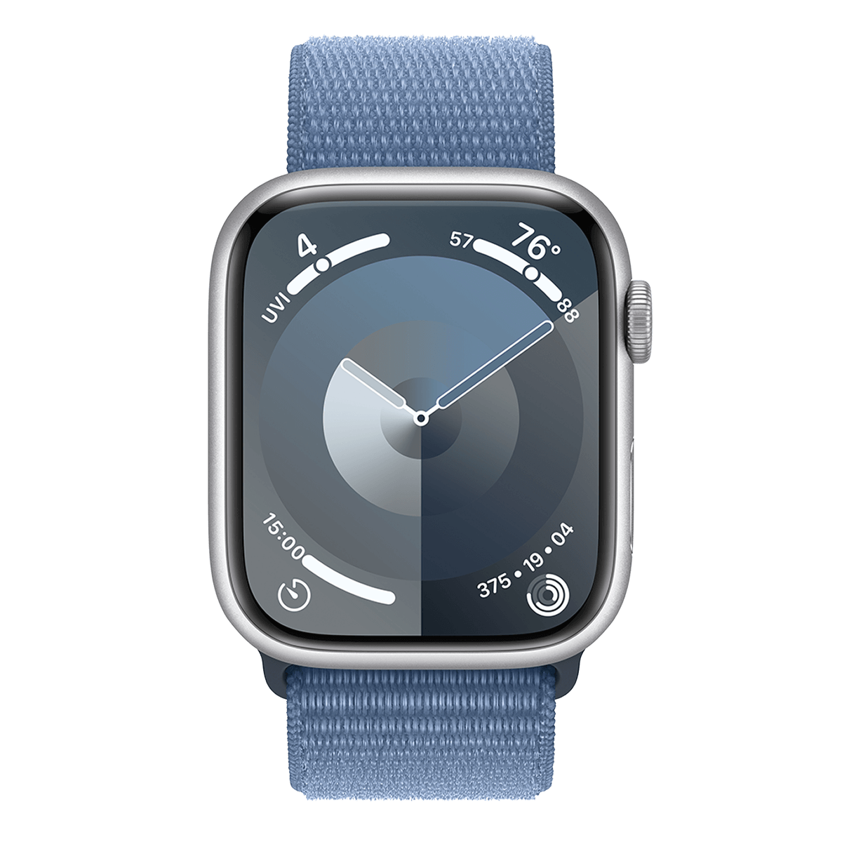 APPLE Watch Series 9 GPS 41mm Silver Aluminium Case με Winter Blue Sport Loop Smartwatch