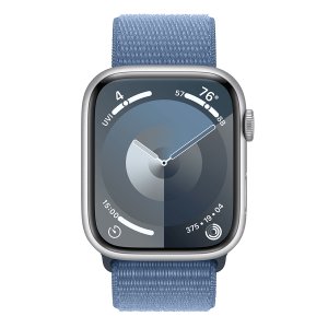 APPLE Watch Series 9 GPS 41mm Silver Aluminium Case με Winter Blue Sport Loop Smartwatch