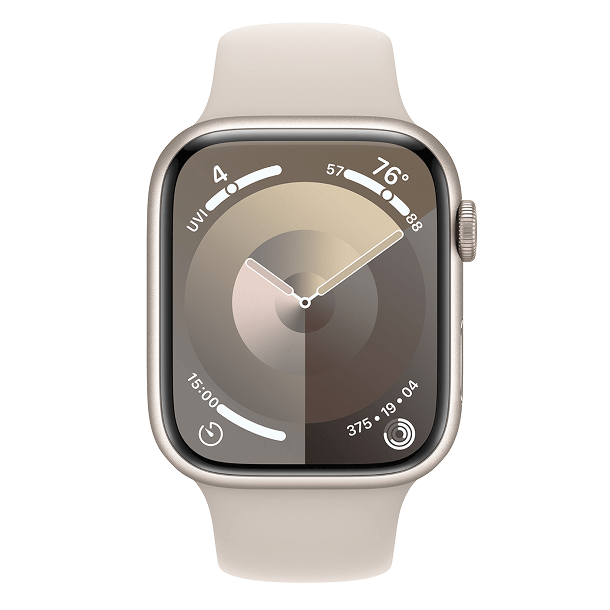 APPLE Watch Series 9 GPS 41mm Starlight Aluminium Case με Starlight Sport Band Medium/ Large Smartwatch