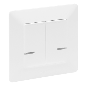 LEGRAND Valena Life Συνδεδεμένος Διπλός Διακόπτης με Ουδέτερο White