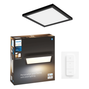PHILIPS Hue White Ambiance Έξυπνο Φωτιστικό Οροφής Aurelle Square Panel Light 19W + Hue Διακόπτης Dimmer
