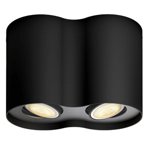PHILIPS Hue White Ambiance Pillar Διπλό Σποτ + Διακόπτης Dimmer 2x5W Μαύρο