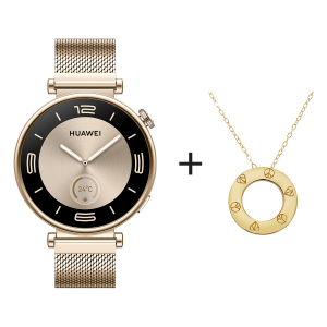 HUAWEI Watch GT 4 Light Gold Milanese Smartwatch + Κόσμημα
