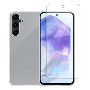 Διάφανη Θήκη + Γυαλί Προστασίας Οθόνης COSY για SAMSUNG Galaxy A55 5G