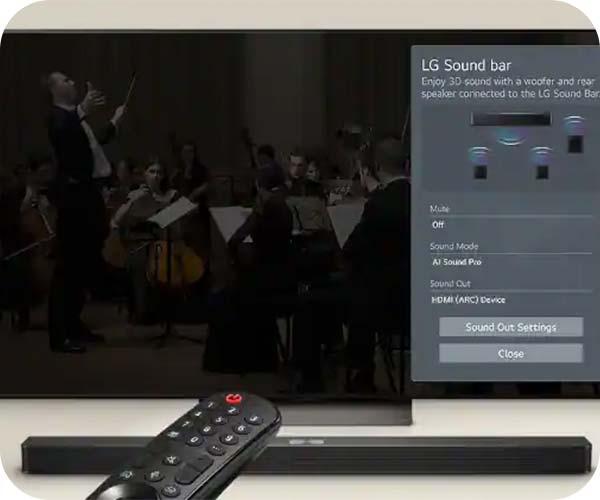 LG SG10TY Soundbar WOW Interface