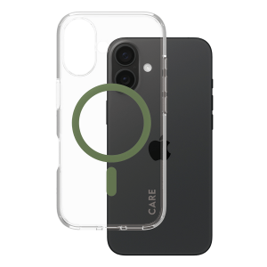 Διάφανη Θήκη Flagship CARE by Panzerglass Urban Combat με Green MagSafe για iPhone 16