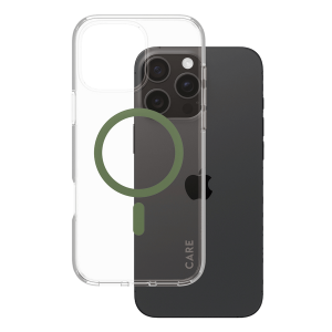 Διάφανη Θήκη Flagship CARE by Panzerglass Urban Combat με Green MagSafe για iPhone 16 Pro Max