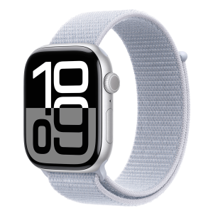 APPLE Watch Series 10 GPS 42mm Silver Aluminum Case με Blue Cloud Sport Loop Smartwatch