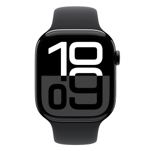 APPLE Watch Series 10 GPS 42mm Jet Black Aluminum Case με Black Sport Band Small/ Medium Smartwatch