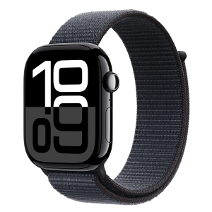 APPLE Watch Series 10 GPS 42mm Jet Black Aluminum Case με Ink Sport Loop Smartwatch
