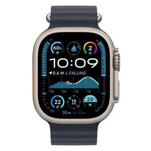 APPLE Watch Ultra 2 49mm Natural Titanium με Ocean Band Navy Smartwatch