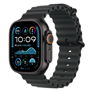 APPLE Watch Ultra 2 49mm Black Titanium με Ocean Band Black Smartwatch